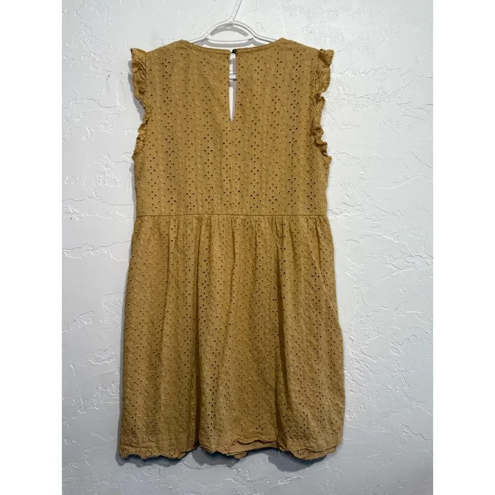 Knox Rose eyelet babydoll ruffle sleeve dress womens small cottagecore bohemian_6